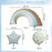 Blue Rainbow Happy Birthday Foil Balloon Set 5pcs