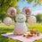 Pink bear foil balloon set styled picnic display