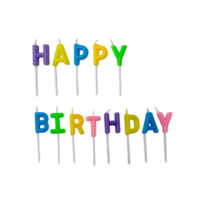 Happy Birthday Candles Pastel 13 Letters
