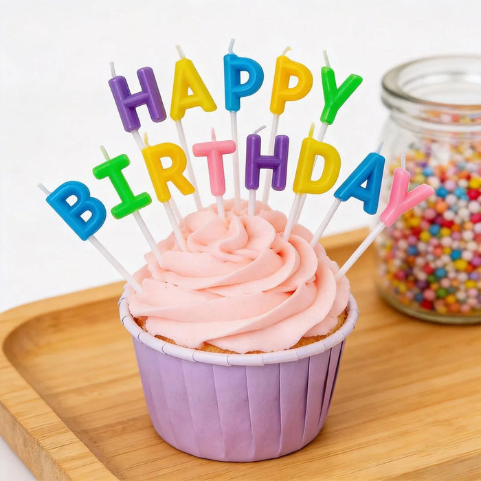 Happy Birthday Candles Pastel 13 Letters