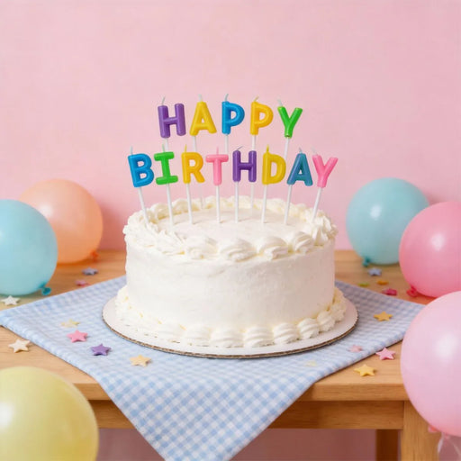 Happy Birthday Candles Pastel 13 Letters