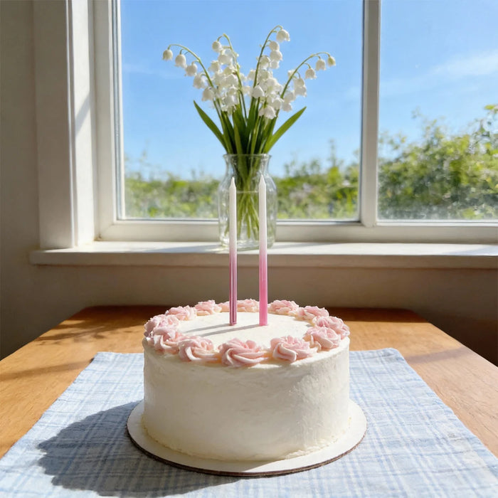 Pink Gradient Candles 12 Pieces 15cm