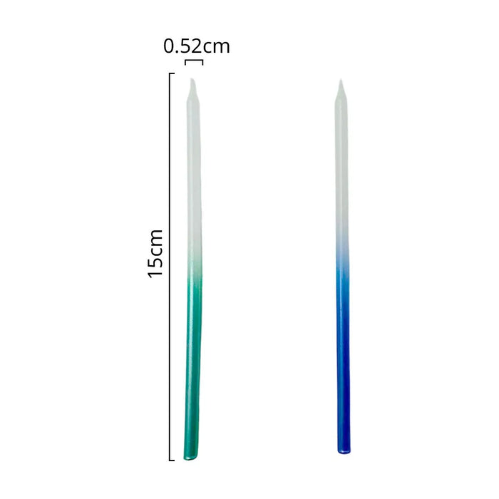 Blue Gradient Candles 12 Pieces 15cm