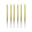 Metallic Gold Candles 6 Pack