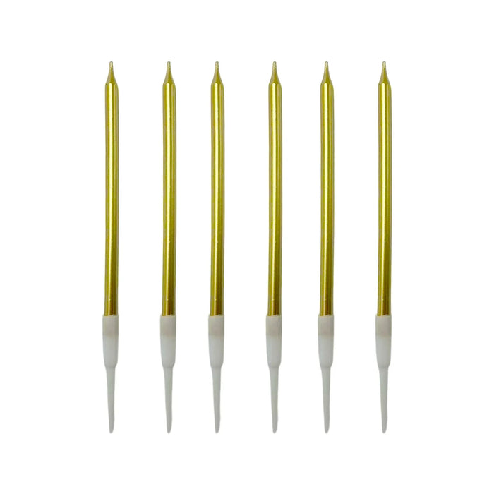 Metallic Gold Candles 6 Pack