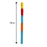 Coloured pinata buster bat 70cm with multicoloured tissue fringe on white background