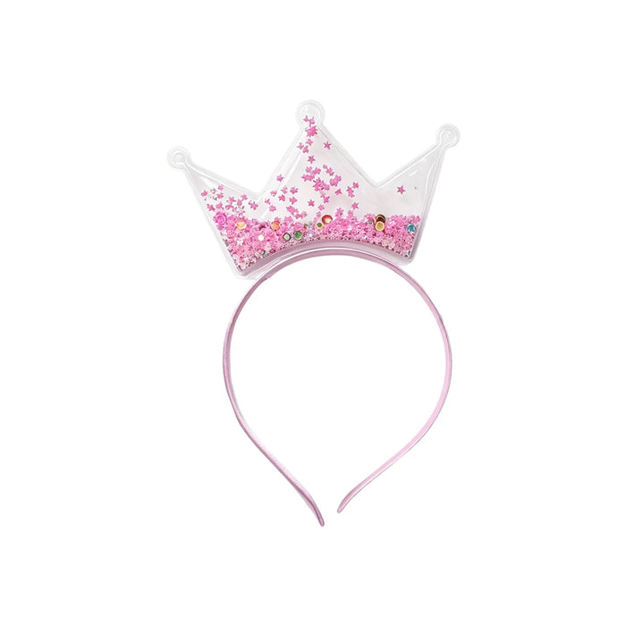 Princess crown glitter headband product shot on white background