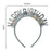 Girl wearing Happy Birthday silver foil headband outdoors