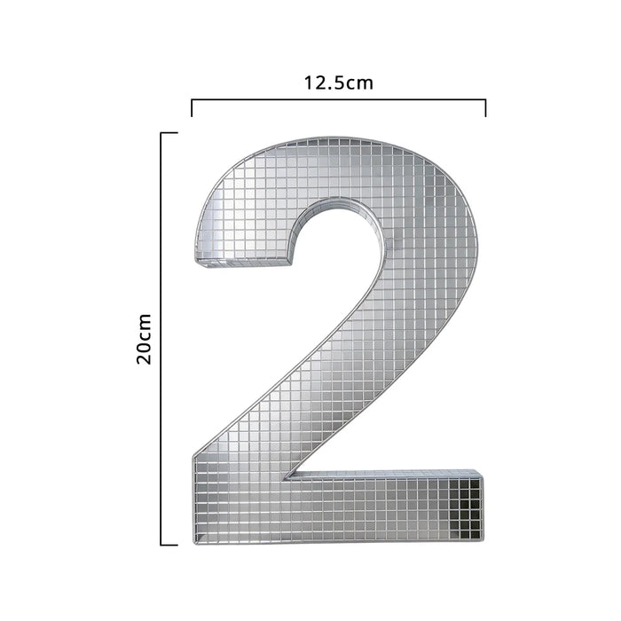 Silver disco mirror number 2 size diagram 20cm x 12.5cm