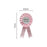 Bride To Be pink ribbon badge size diagram 8.5cm x 17cm