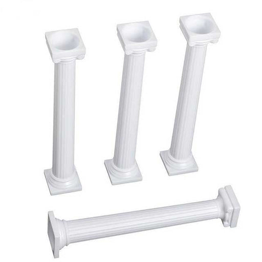 White Cake Pillars 4 Pieces 7"