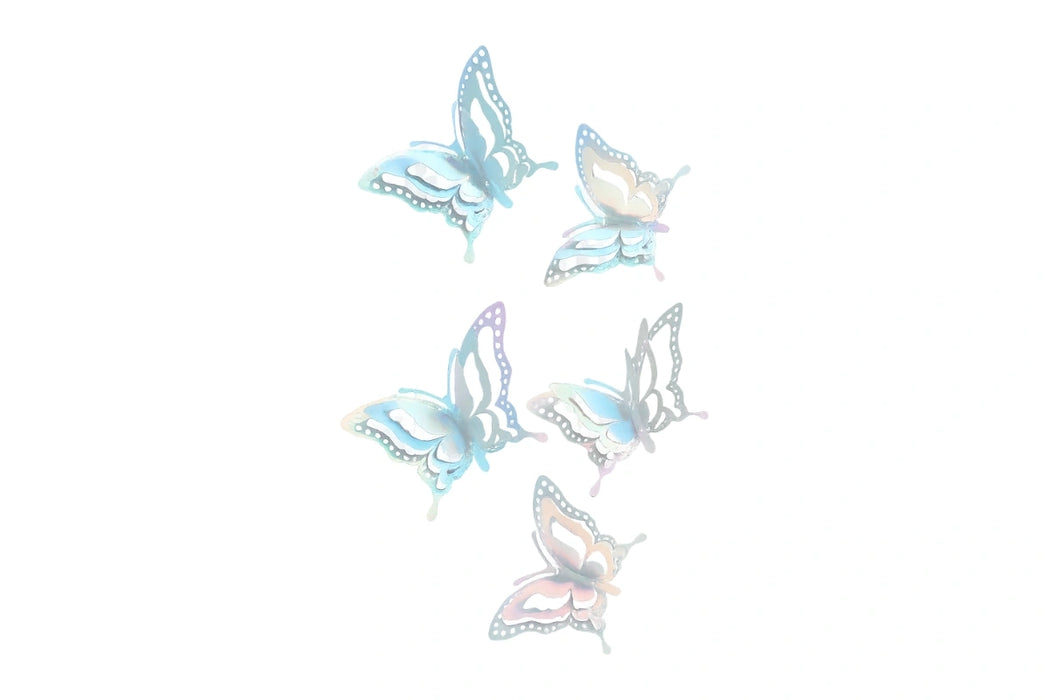 Metallic Silver Butterfly Topper Pack Of 20
