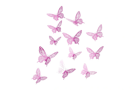 Metallic Pink Butterfly Topper Pack Of 20