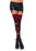 Distressed Opaque Striped Thigh High Black & Red