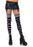 Maggie Striped Thigh High Stocking O/S Black/Grey