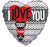 I Love You Heart Shape Foil  Foil 18'