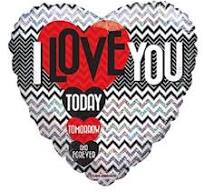 I Love You Heart Shape Foil  Foil 18'