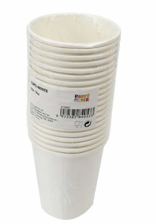 White Paper Cups 20Pk