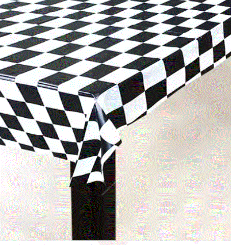 Black & White Checkered Tablecloth