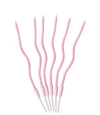 Pastel Pink Curve Candle 6PCS