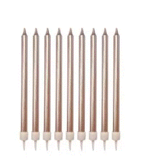 Metallic Rose Gold Candle 12Pk With Holder