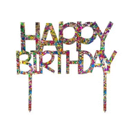 Rainbow Sparkles Happy Birthday Cake Topper