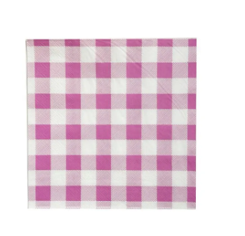 Pink Gingham Lunch Napkin 25 Pk