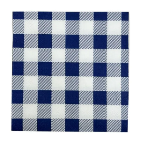 Blue Gingham Cocktail Napkin 25 Pk