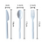 Reusable White Plastic Cutlery Set 48pcs