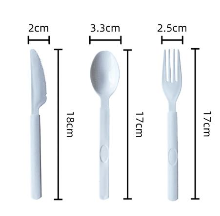 Reusable White Plastic Cutlery Set 48pcs