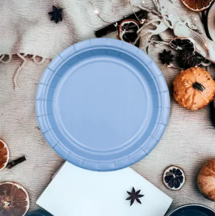 7'' Baby Blue Paper Plates 12 Pk