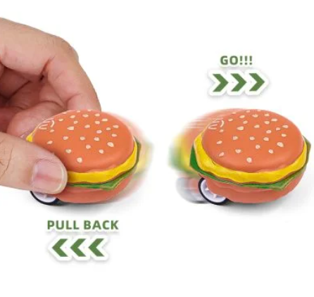 Pull Back Hamburger Party Favour 6Pk