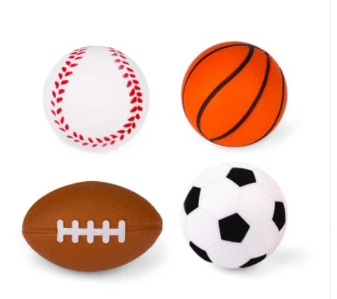 Assorted Sports Ball Party Favour 4 Pk