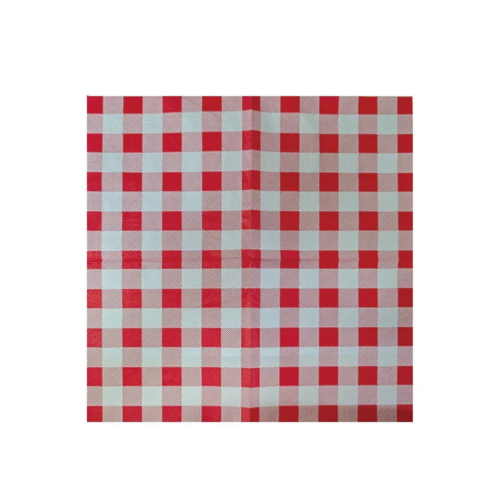 Red Gingham Lunch Napkin 25 Pk