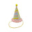 Pom Pom Party Hat - Pastel Rainbow With Gold Stars