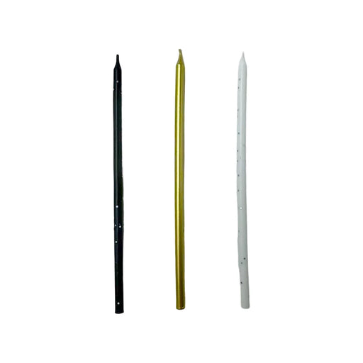 Metallic Candles -White/Black/Gold 12 Pack