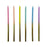 Pastel Ombre Metallic Gold Party Candles – 12 Pack