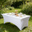 Elastic Rectangular White Tablecover 6ft