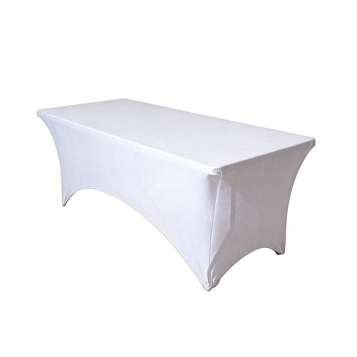 Elastic Rectangular White Tablecover 6ft