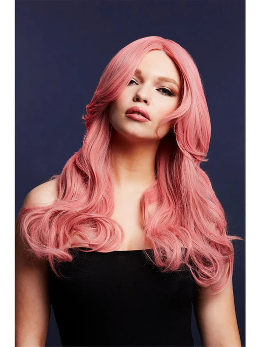 Fever Nicole Wig, Soft Wave with Side Parting, 66cm / 26in Ash Pink