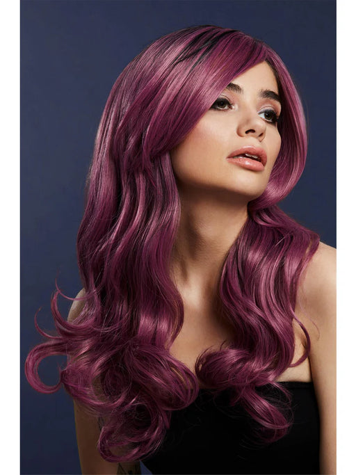 Fever Khloe Mauve Wig, Long Wave with Centre Parting, 56cm/22in