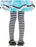 Childrens Striped Tights Black/White 11-13 Years