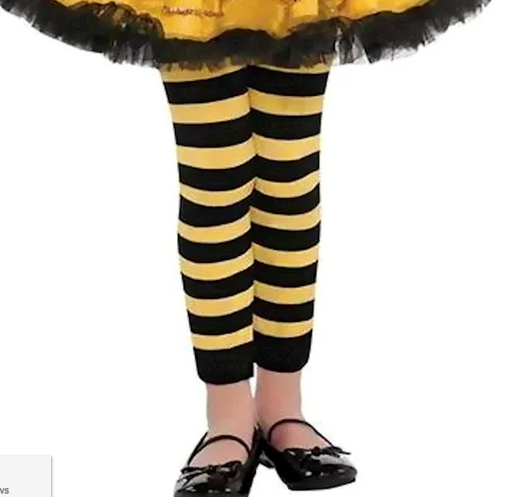 Childrens Striped Tights Black/Yellow 4-6 Years