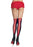 Opaque Thigh Highs With Lace Up Back O/s Black/Red