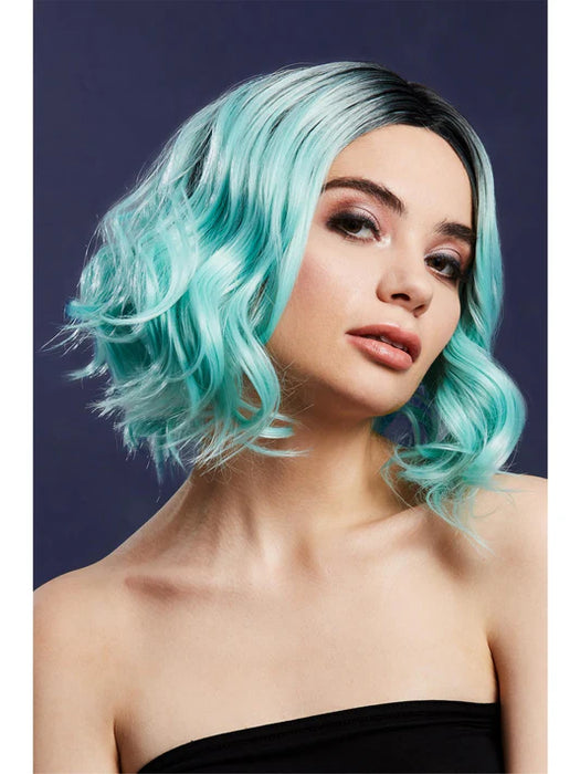 Fever Kourtney Wig, Two Toned Blend, Curls Long Bob, Centre Parting, 30cm/ 12in Peppermint
