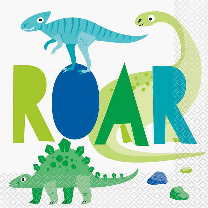 Dinosaur 16 Luncheon Napkins 2ply 33cm x 33cm