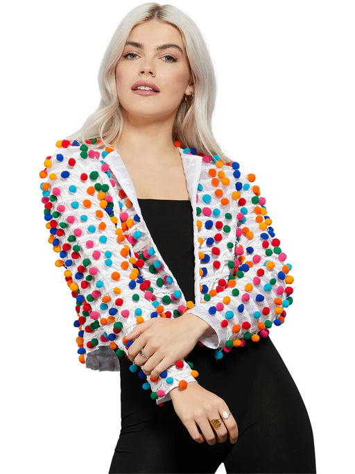 Fever Pom Pom Festival Jacket, Rainbow