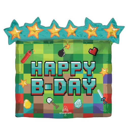 SuperShape TNT Pixel Party HAPPY B-DAY Foil
