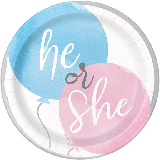 Baby Reveal 8 Paper Plates 18cm (7")