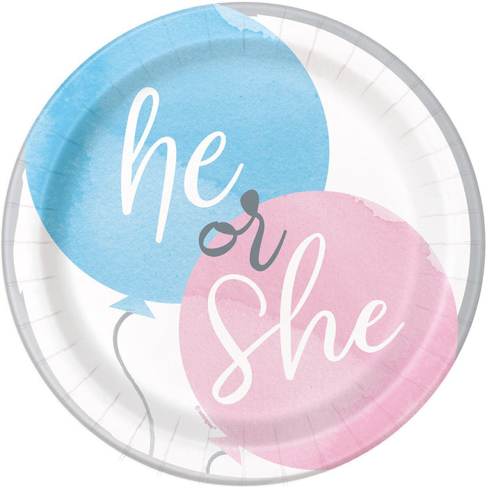 Baby Reveal 8 Paper Plates 18cm (7")